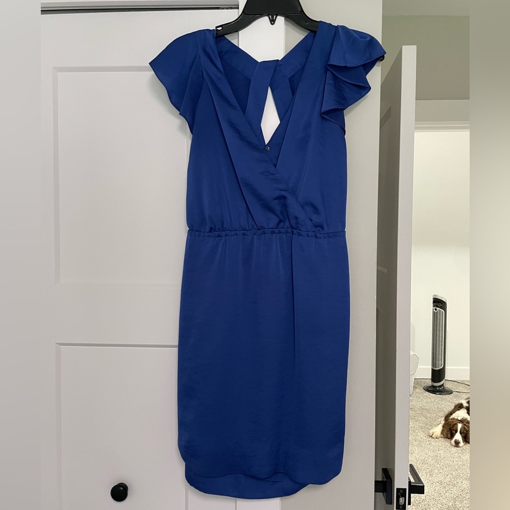 Bcbgeneration Open Back Ruffle Shoulder Dress - image 1